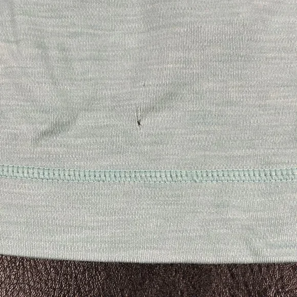 Smartwool 250 Merino Wool Shirt Womens Medium Base Layer 1/4 Zip Turquoise *hole - Picture 5 of 8